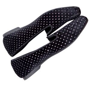 Torrid Black Velvet Polka Dot Ballet Flats Women's Size 8WW